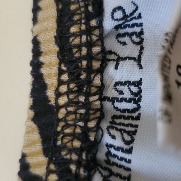 AMANDA LANE TAN/BLACK SIZE 18 ELASTIC WAIST TAN/TIGER STRIPED SKIRT - Picture 4 of 4